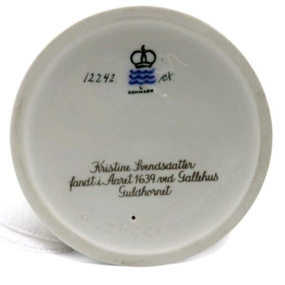 Rare ROYAL COPENHAGEN Girl and the Golden Horn Figurine 12242 Denmark Vintage 9" - Picture 8 of 11